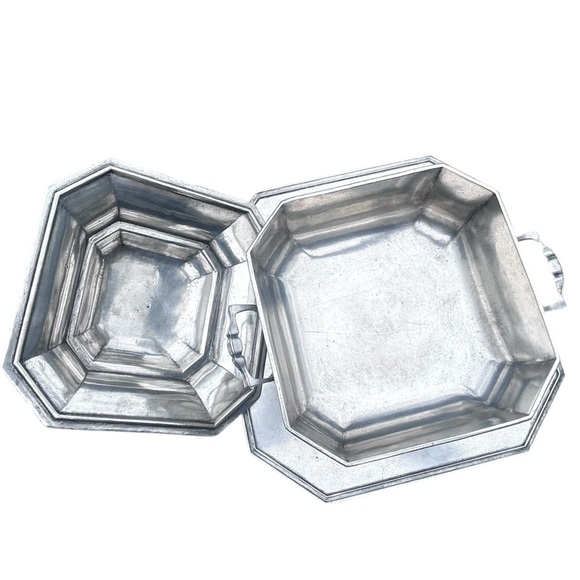 MARINONI Arte Italica Pewter Soup Tureen Tray Mid Century Modern Italy - Picture 6 of 9